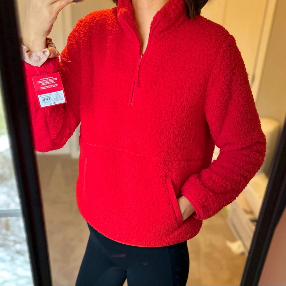 Winter Wonderland Red Sherpa Half Zip